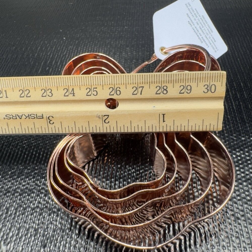 Williams Sonoma Easter Bunny Copper Metal Cookie Cutters 5 on Ring New W Tag - Picture 5 of 14